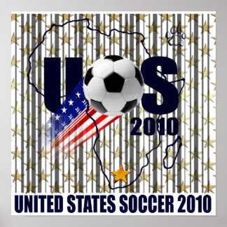 Pôster Estrelas e faixas de futebol dos EUA África