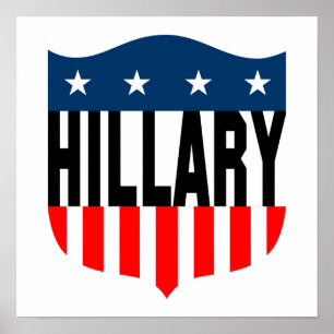 Pôster estrelas e listras de pinhão da hillary