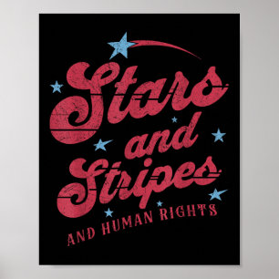 Poster Estrelas E Listras Fofas E Direitos Humanos Femini