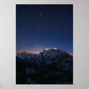 Poster Estrelas e montanhas de neve