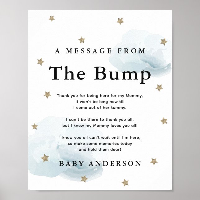 Poster Estrelas e Nuvens Azuis Uma Mensagem Do Salto (Frente)