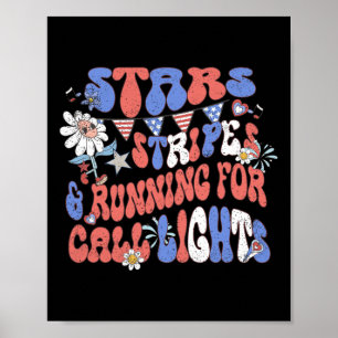 Poster Estrelas E Stripes Correndo Para Luzes De Chamada