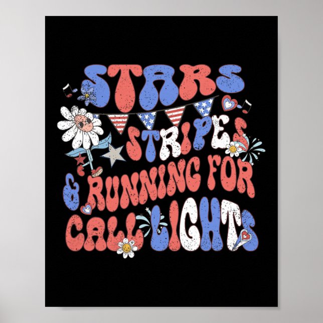 Poster Estrelas E Stripes Correndo Para Luzes De Chamada  (Frente)