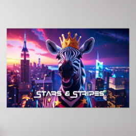 Poster Estrelas E Stripes Zebra Zanzibar