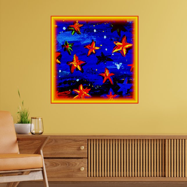 Poster Estrelas Laranja Brilhantes. Comprar Agora (Sala de Estar 2)