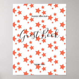 Poster Estrelas laranjas Design moderno Sinal de livro Ca