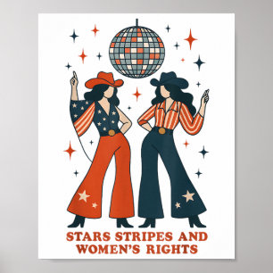 Poster Estrelas Listras E Direitos Das Mulheres 4 De Julh