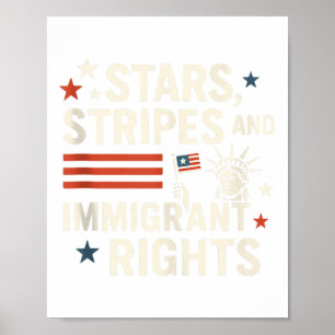 Poster Estrelas, Listras e Direitos dos Imigrantes Pró-im