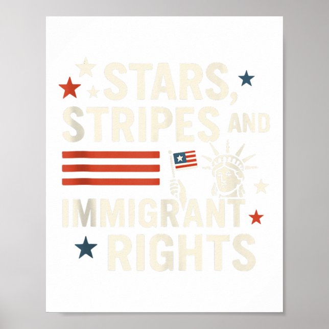 Poster Estrelas, Listras e Direitos dos Imigrantes Pró-im (Frente)