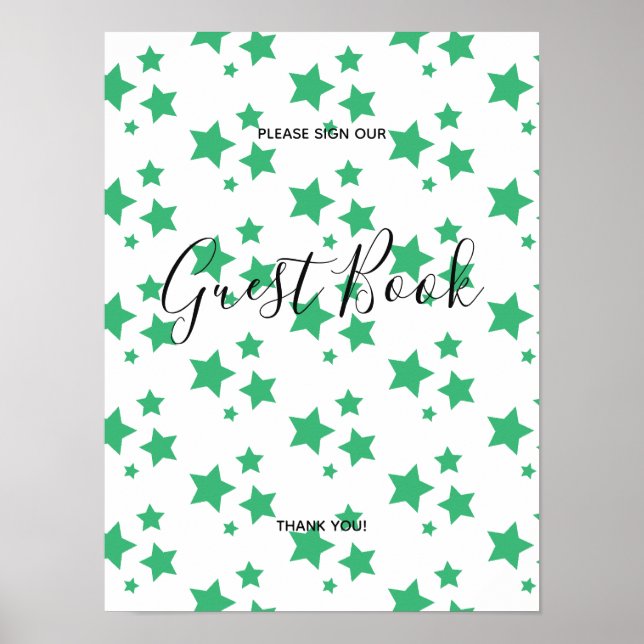 Poster Estrelas Verdes Design Moderno Livro Sinal Cartaz (Frente)