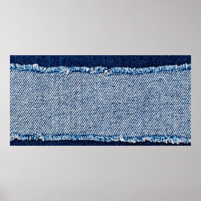 Poster Estrutura de tecido de jeans azul. Tecido de jeans (Frente)