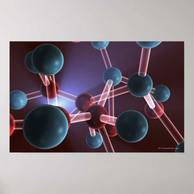 Pôster Estrutura molecular da cafeína (Frente)