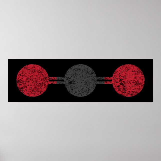 Pôster Estrutura Molecular De Dióxido De Carbono (Frente)