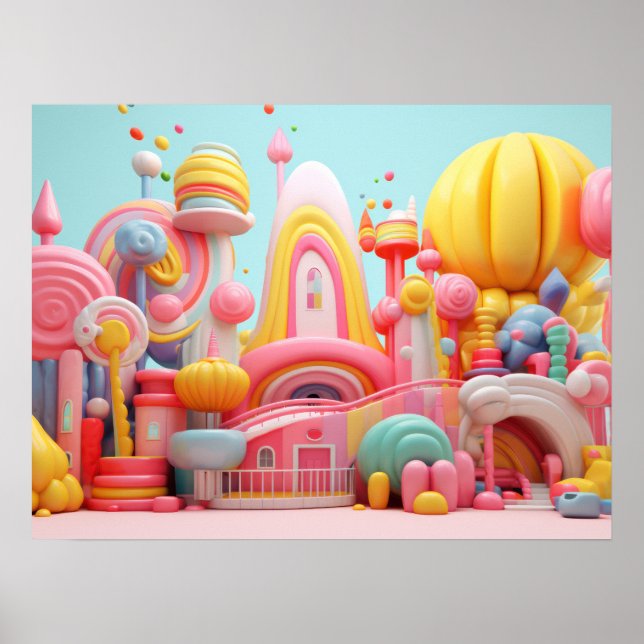 Poster Estrutura pastosa macia de formas arredondadas (Frente)