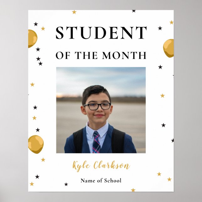 Poster Estudante do mês de festa de formatura assina dive (Frente)