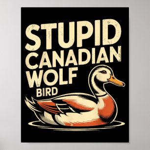 Poster Estudante Engraçado Lobo Canadense Ave Loon Hóquei