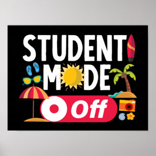 Poster Estudante Engraçado No Dia Passado Do Verão