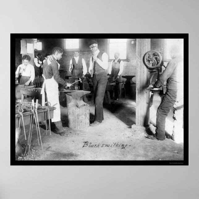 Poster Estudantes Afro-Americanos de Blacksmithing 1900 (Frente)