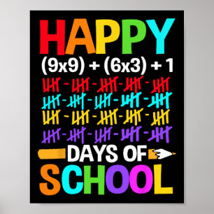 Poster Estudantes Felizes 100 Dias De Escola