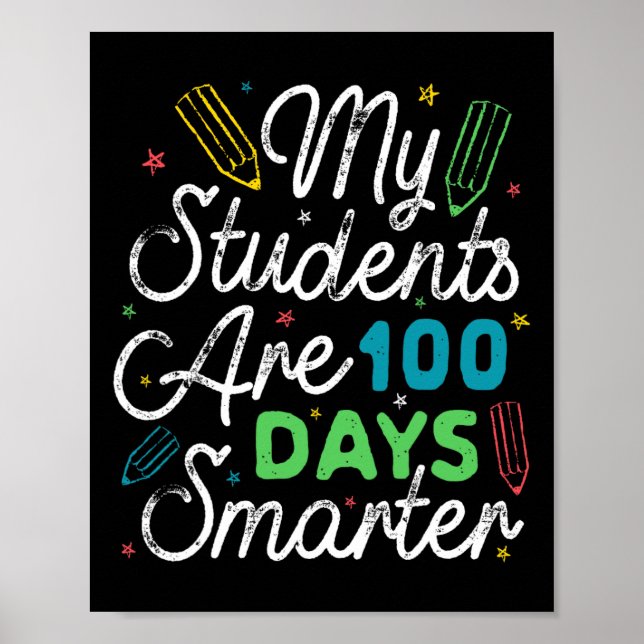 Poster Estudantes São 100 Dias Mais Inteligentes Professo (Frente)