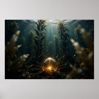 Poster Estudar em Kelp — Esfera Brilhante na Floresta de