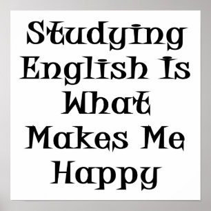 Poster Estudar Inglês é o que me faz feliz