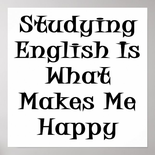 Poster Estudar Inglês é o que me faz feliz (Frente)