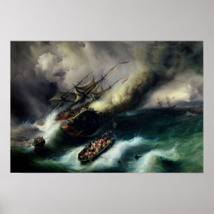 Pôster Estude para o Burning do "Kent" em 1825