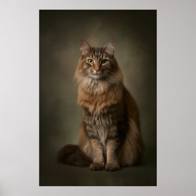 Poster Estúdio de Gato Elegante em retrato (Frente)