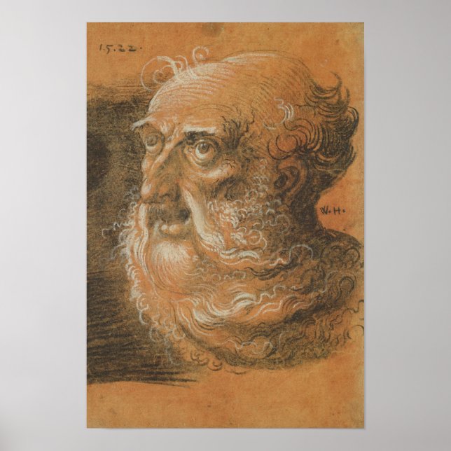 Poster Estudo da cabeça, 1522 (Frente)