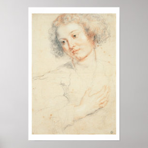 Pôster Estudo da cabeça de St. Apollonia (desenho)