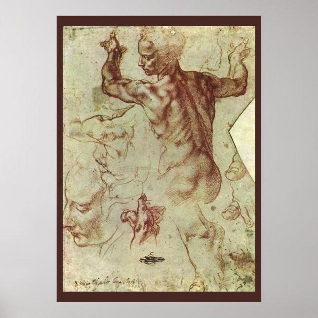 Poster Estudo da Sibila Líbia por Michelangelo (Frente)