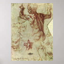 Poster Estudo da Sibila Líbia por Michelangelo