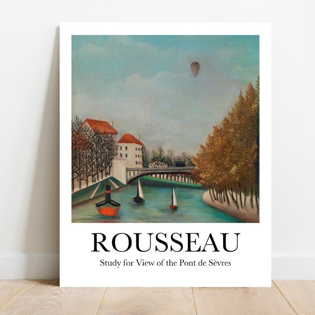 Poster Estudo da Visão do Pont de Sèvres por Rousseau (Rousseau's Dreamy Parisian Bridge: Museum-quality poster)