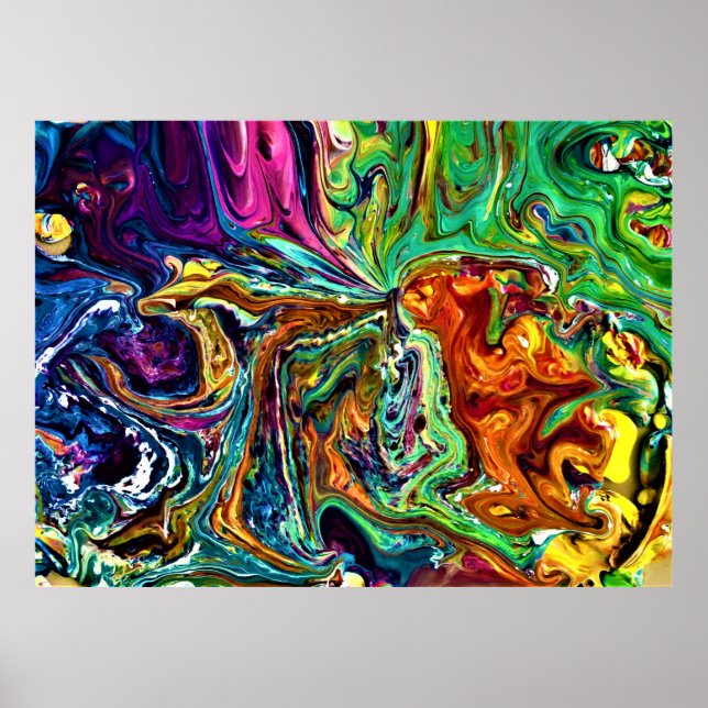 Poster Estudo de cor abstrato 1, (Frente)