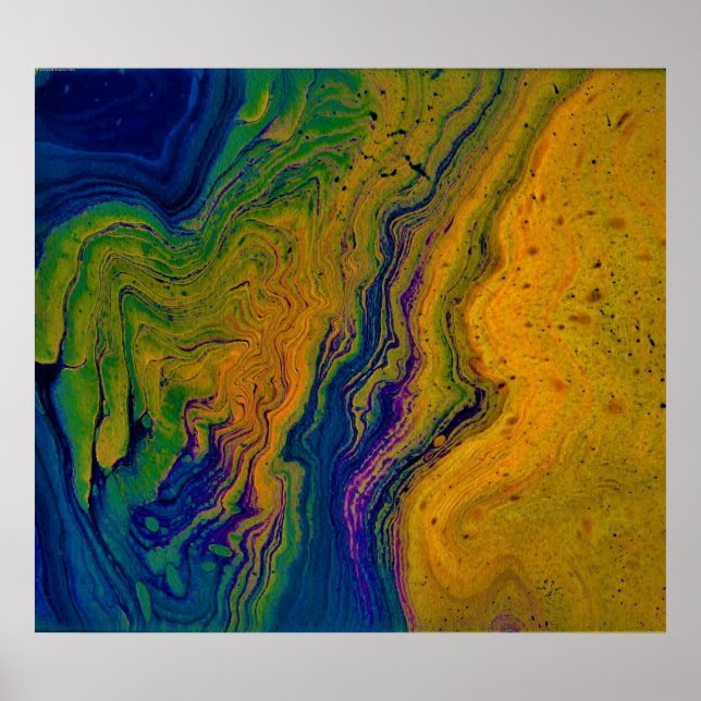 Poster Estudo de cor abstrato 43, (Frente)