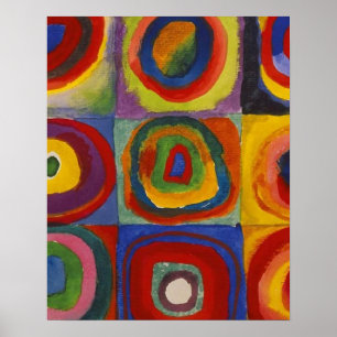 Poster Estudo de cor de Kandinsky Quadrados Quadrados Col