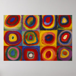 Pôster Estudo de Cores de Kandinsky de Formas e Círculos