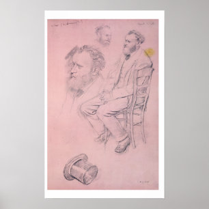 Pôster Estudo de Edgar Degas   para o retrato de Edouard