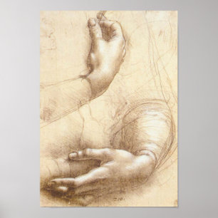 Poster Estudo de Leonardo da Vinci dos braços e do poste