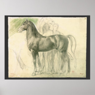 Pôster Estudo de um cavalo por Edgar Degas, belas artes