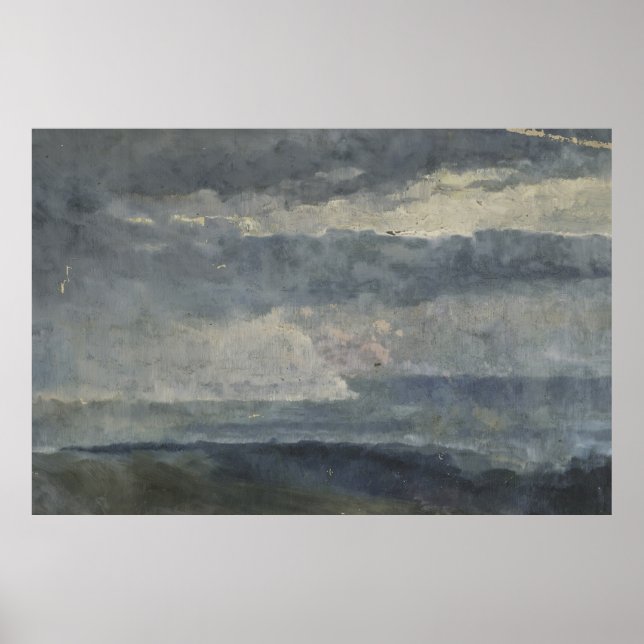 Poster Estudo do Petróleo de Nuvens - Céu Atmosférico Clá (Frente)