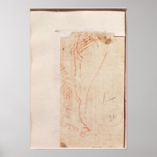 Pôster Estudo dos pés do cristo pregados à cruz