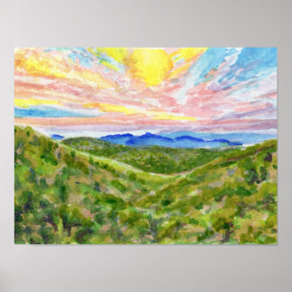 Poster Estudo em Aquarela Blue Ridge 2