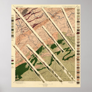 Poster Estudo geológico de Tennessee e norte