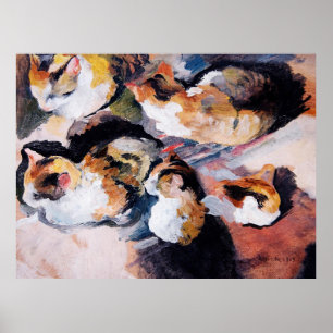 Poster Estudo Katzenstudien de August Macke de um Cat 190