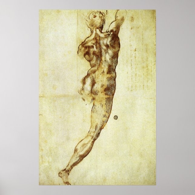 Poster Estudo para a Batalha de Cascina por Michelangelo (Frente)