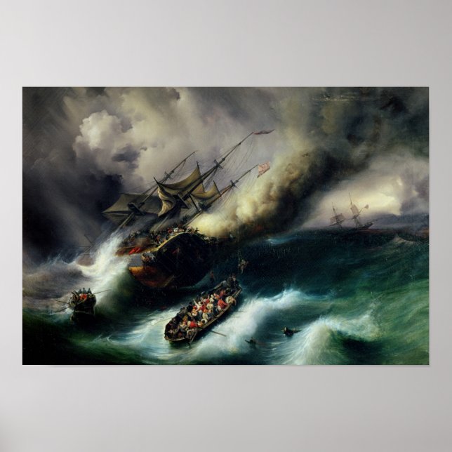 Pôster Estudo para a Queima do "Kent" em 1825 (Frente)