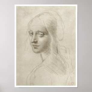 Pôster Estudo para o "Virgin das rochas", da Vinci