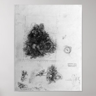 Poster Estudo para o Virgin e a criança com St Anne